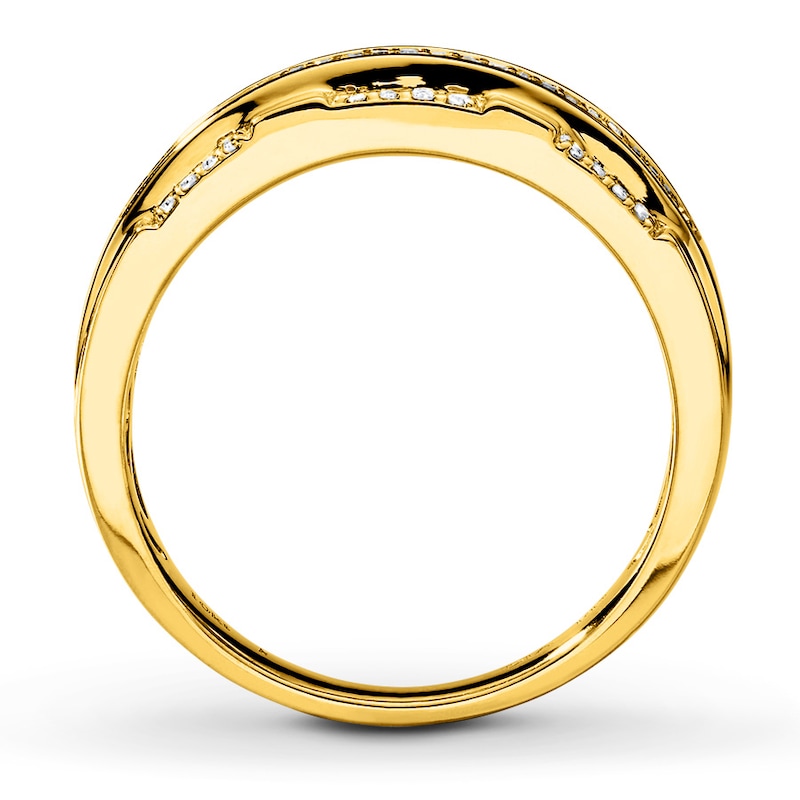 Main Image 2 of Previously Owned Men's Diamond Wedding Band 1/2 ct tw Round-cut 10K Yellow Gold