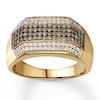 Thumbnail Image 0 of Previoulsy Owned Men's Diamond Band 1 ct tw White & Brown 10K Yellow Gold