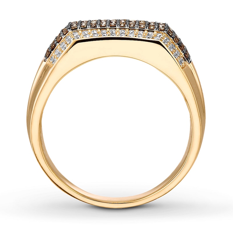 Previoulsy Owned Men's Diamond Band 1 ct tw White & Brown 10K Yellow Gold