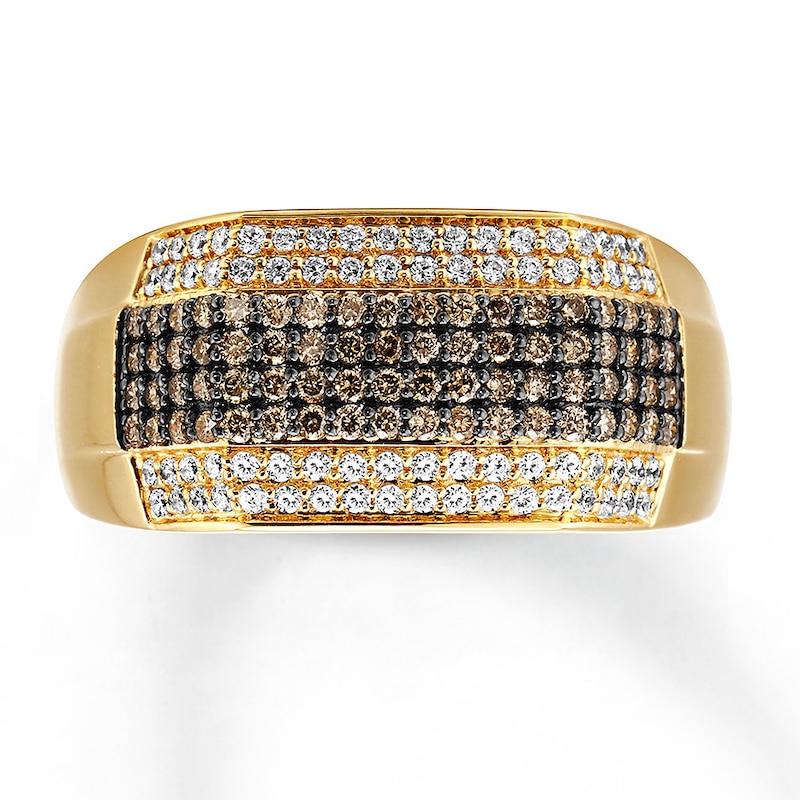 Previoulsy Owned Men's Diamond Band 1 ct tw White & Brown 10K Yellow Gold