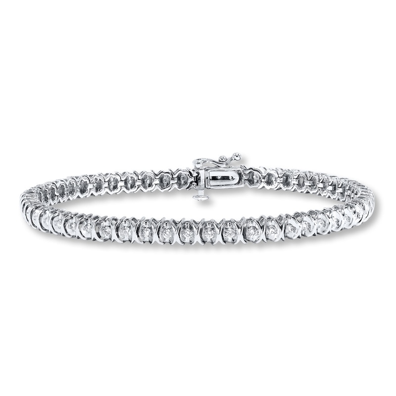 Previously Owned Diamond Bracelet 3/4 ct tw Round-cut 10K White Gold 7.25"