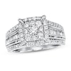 Thumbnail Image 0 of Previously Owned Diamond Engagement Ring 1 ct tw Round & Baguette-cut 14K White Gold
