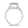 Thumbnail Image 1 of Previously Owned Diamond Engagement Ring 1 ct tw Round & Baguette-cut 14K White Gold
