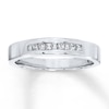 Thumbnail Image 0 of Previously Owned Men's Wedding Band 1/4 ct tw Square-cut Diamonds 14K White Gold