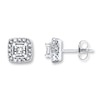 Thumbnail Image 1 of Previously Owned Diamond Earrings 1/4 ct tw Princess-cut 10K White Gold