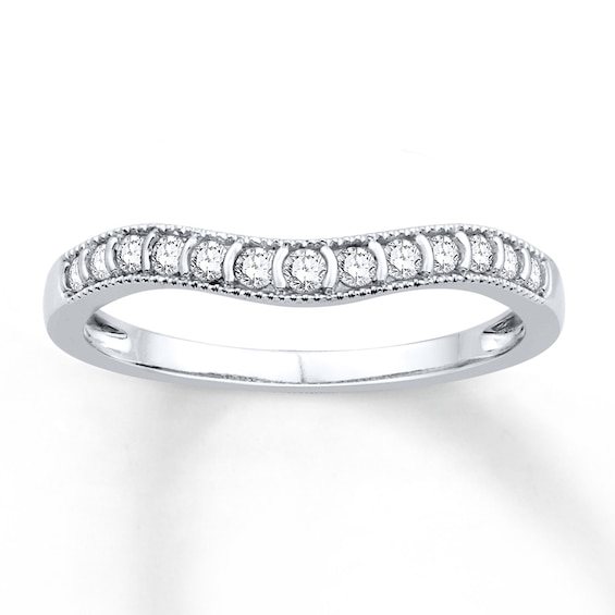 Previously Owned Diamond Wedding Band 1/5 ct tw Round-cut 10K White Gold