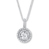 Thumbnail Image 0 of Previously Owned Diamond Necklace 3/4 ct tw Round-cut 14K White Gold