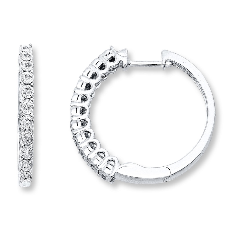 Main Image 1 of Previously Owned Earrings 1/15 ct tw Diamonds 10K White Gold