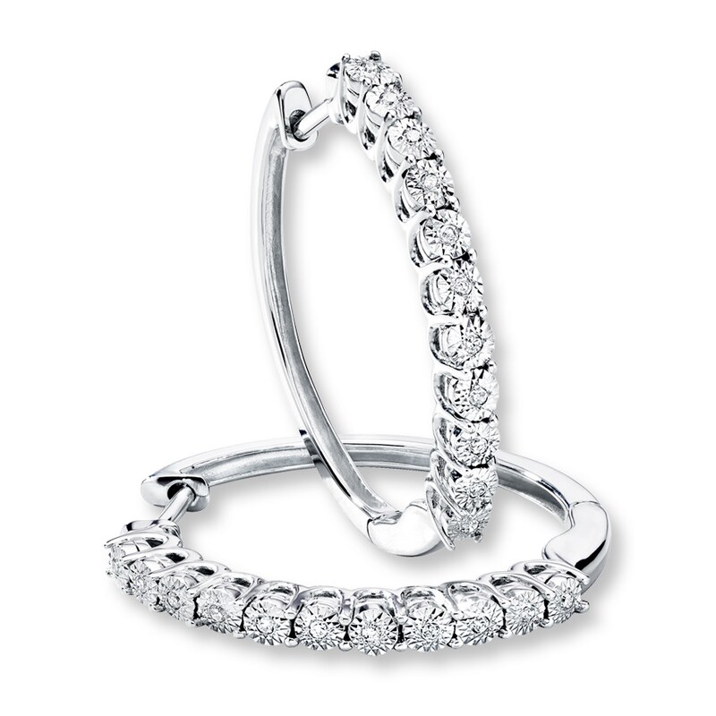 Main Image 2 of Previously Owned Earrings 1/15 ct tw Diamonds 10K White Gold