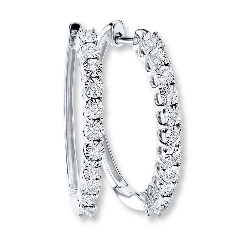 Main Image 3 of Previously Owned Earrings 1/15 ct tw Diamonds 10K White Gold