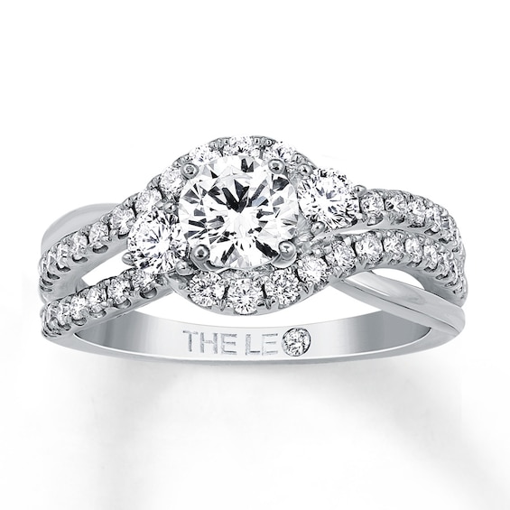 Previously Owned Leo Engagement Ring 1-1/8 ct tw Round-cut Diamonds 14K White Gold