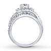 Thumbnail Image 2 of Previously Owned Leo Engagement Ring 1-1/8 ct tw Round-cut Diamonds 14K White Gold