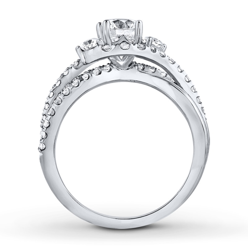 Main Image 2 of Previously Owned Leo Engagement Ring 1-1/8 ct tw Round-cut Diamonds 14K White Gold
