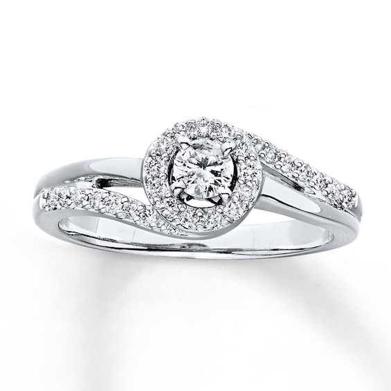 Previously Owned Diamond Engagement Ring 1/3 ct tw Round-cut 14K White Gold