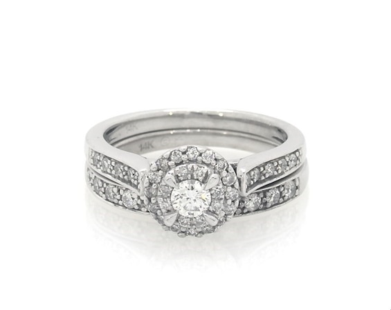 Previously Owned Diamond Bridal Set 1/2 ct tw 14K White Gold