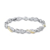 Previously Owned Diamond Bracelet Sterling Silver/10K Gold 7.5"