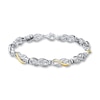 Thumbnail Image 1 of Previously Owned Diamond Bracelet Sterling Silver & 10K Yellow Gold 7.5&quot;