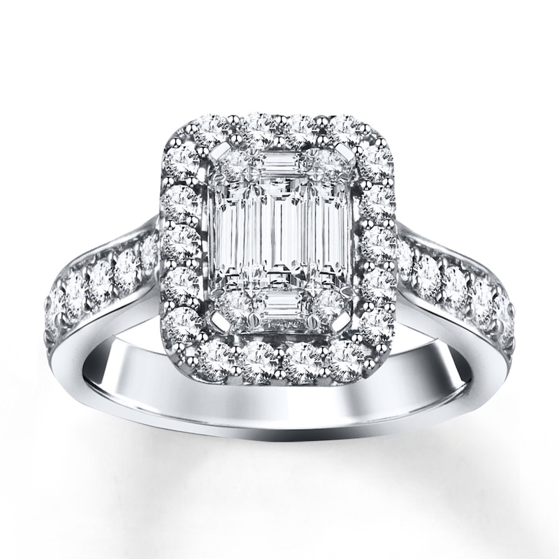 Main Image 1 of Previously Owned Diamond Engagement Ring 1 ct tw 14K White Gold