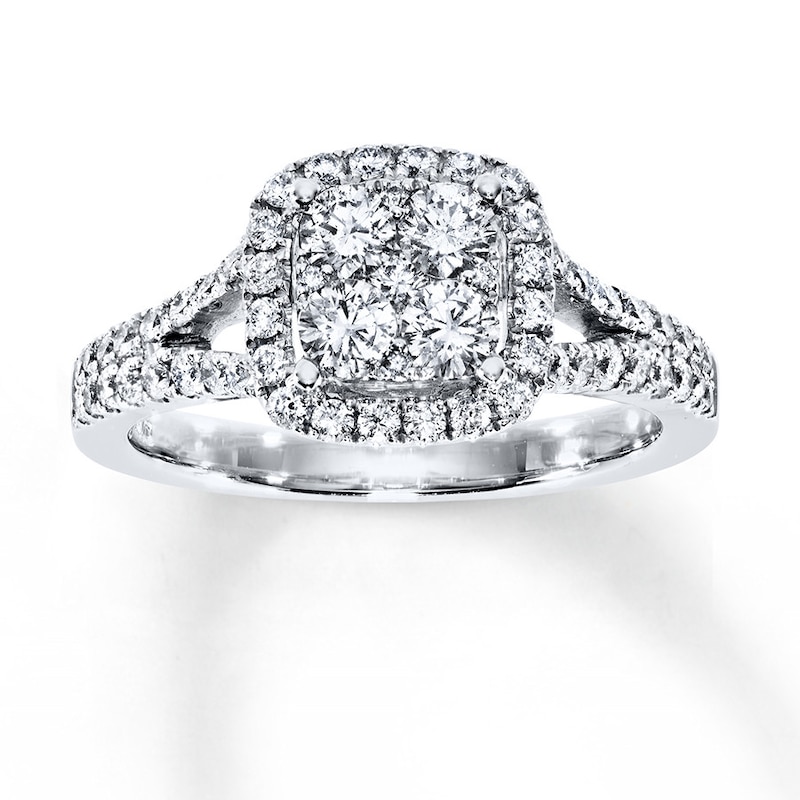 Previously Owned Engagement Ring 1 ct tw Round-cut Diamonds 14K White Gold