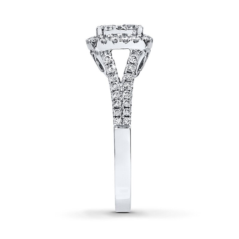 Main Image 3 of Previously Owned Engagement Ring 1 ct tw Round-cut Diamonds 14K White Gold