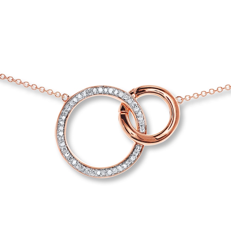 Main Image 1 of Previously Owned Miracle Links Necklace 1/5 ct tw Diamonds 10K Rose Gold