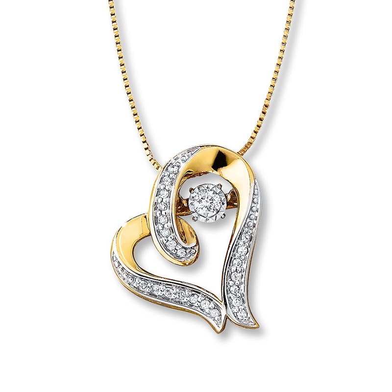Main Image 1 of Previously Owned Diamond Necklace 1/8 ct tw 10K Yellow Gold