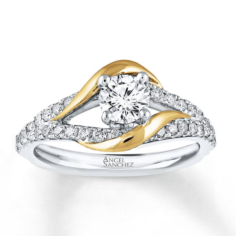 Main Image 1 of Previously Owned Angel Sanchez Ring 3/4 ct tw Round-cut Diamonds 14K Two-Tone Gold