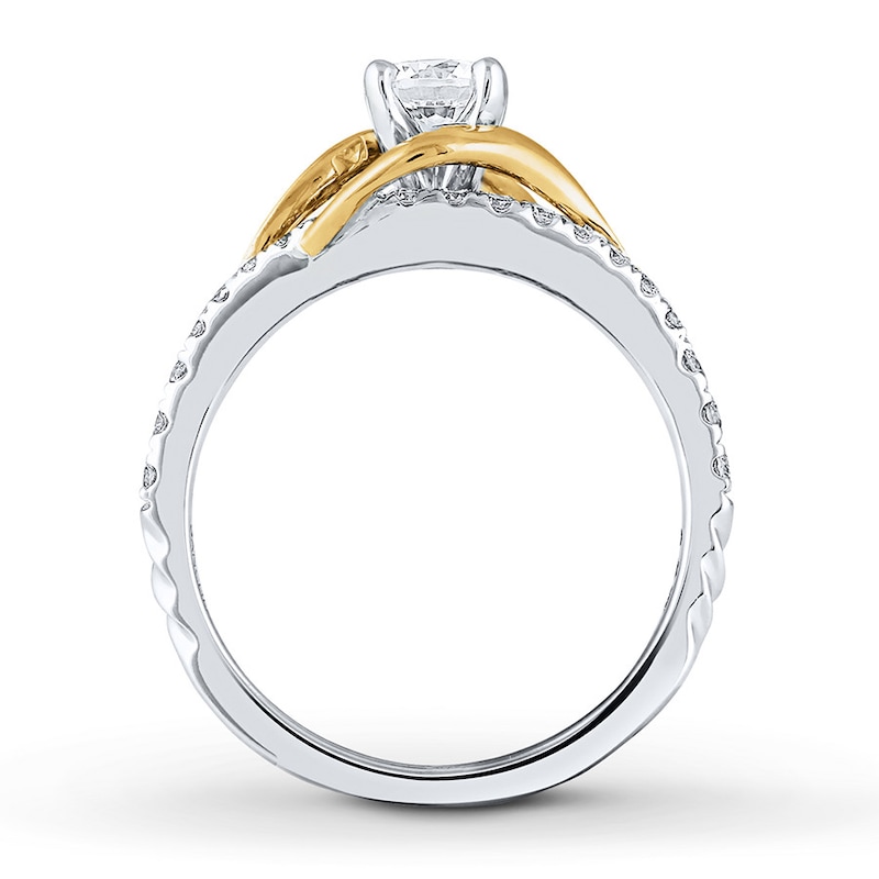 Previously Owned Angel Sanchez Ring 3/4 ct tw Round-cut Diamonds 14K Two-Tone Gold
