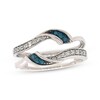 Previously Owned Blue & White Round-Cut Diamond Enhancer Ring 1/4 ct tw 14K White Gold