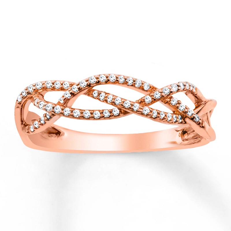 Main Image 1 of Previously Owned Stackable Ring 1/6 ct tw Diamonds 10K Rose Gold