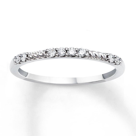 Previously Owned Stackable Ring 1/10 ct tw Diamonds 10K White Gold