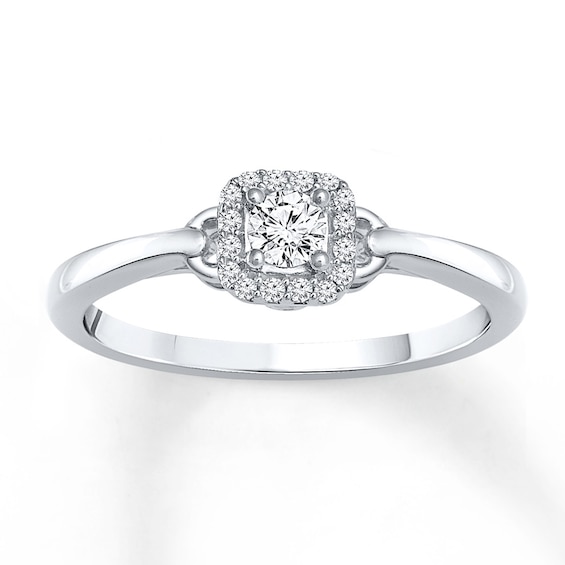 Previously Owned Diamond Promise Ring 1/4 ct tw Round 10K White Gold