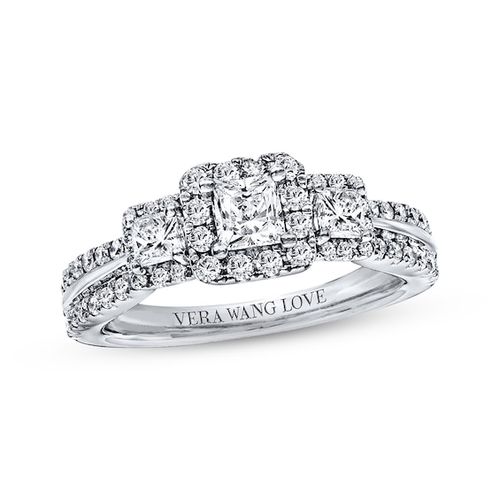 Previously Owned Diamond Engagement Ring 1 ct tw Princess & Round-cut 14K White Gold