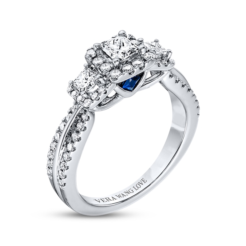 Main Image 3 of Previously Owned Diamond Engagement Ring 1 ct tw Princess & Round-cut 14K White Gold