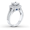 Thumbnail Image 3 of Previously Owned Engagement Ring  2-1/4 ct tw Princess/Round-cut Diamonds 14K White Gold