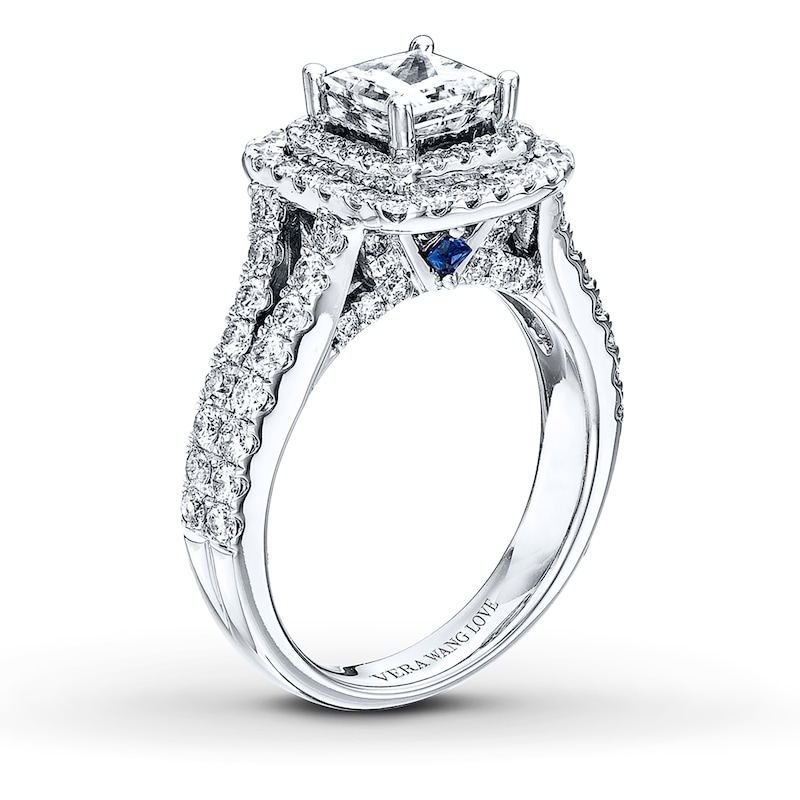 Main Image 3 of Previously Owned Engagement Ring  2-1/4 ct tw Princess/Round-cut Diamonds 14K White Gold