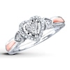 Previously Owned Heart Ring 1/6 ct tw Diamonds Sterling Silver & 10K Rose Gold