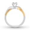 Thumbnail Image 2 of Previously Owned Diamond Ring 1/5 ct tw Princess & Round Sterling Silver & 10K Yellow Gold
