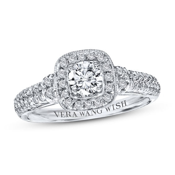 Previously Owned Engagement Ring 3/4 ct tw Round-cut Diamonds 14K White Gold