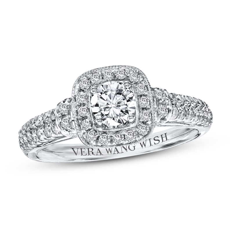Main Image 1 of Previously Owned Engagement Ring 3/4 ct tw Round-cut Diamonds 14K White Gold
