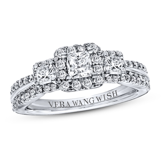 Previously Owned Diamond Ring 1 ct tw Princess & Round-cut 14K White Gold