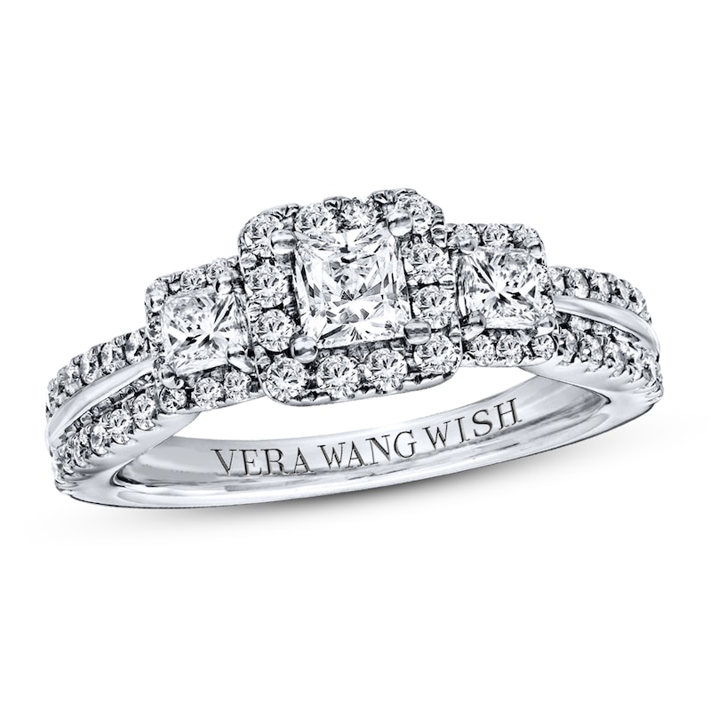 Main Image 1 of Previously Owned Diamond Ring 1 ct tw Princess & Round-cut 14K White Gold