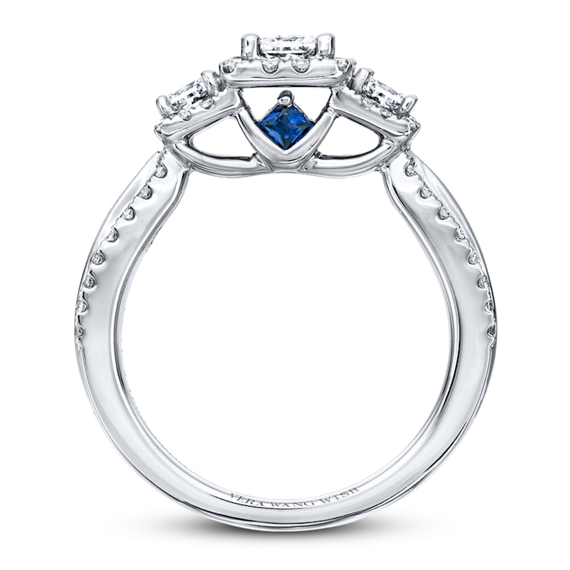 Main Image 2 of Previously Owned Diamond Ring 1 ct tw Princess & Round-cut 14K White Gold