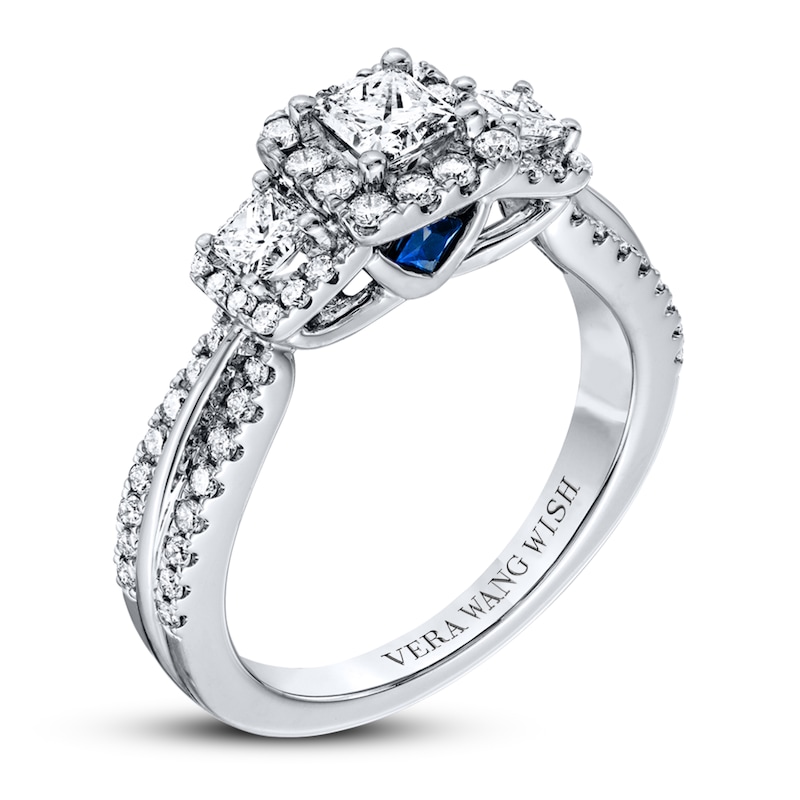Main Image 3 of Previously Owned Diamond Ring 1 ct tw Princess & Round-cut 14K White Gold