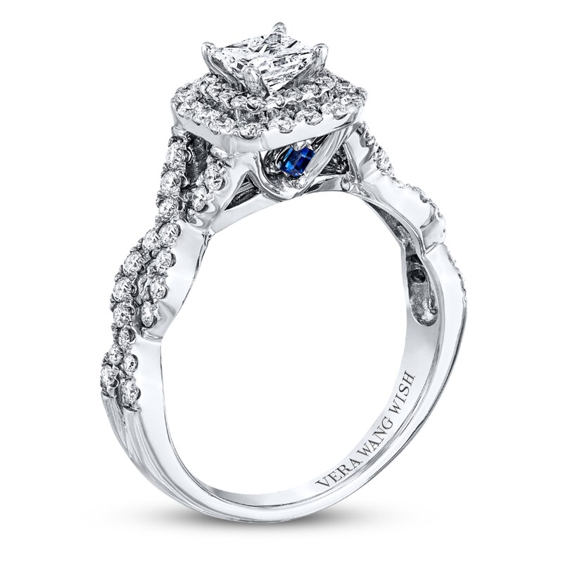 Main Image 3 of Previously Owned Diamond Ring 1 ct tw Princess/Round-cut Diamonds 14K White Gold