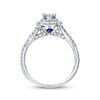Thumbnail Image 3 of Previously Owned Diamond Ring 1-1/3 ct tw Emerald/Round-cut Diamonds 14K White Gold