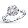 Thumbnail Image 0 of Previously Owned Engagement Ring 1/3 ct tw Round-cut Diamonds 10K White Gold - Size 9