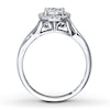 Thumbnail Image 1 of Previously Owned Engagement Ring 1/3 ct tw Round-cut Diamonds 10K White Gold - Size 9