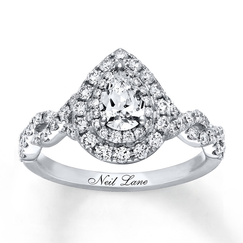Main Image 1 of Previously Owned Neil Lane Diamond Ring 1-1/8 ct tw Pear & Round-cut 14K Gold Size 4.75
