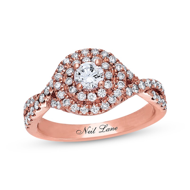 Main Image 1 of Previously Owned Neil Lane Engagement Ring 7/8 ct tw Round-cut 14K Rose Gold - Size 9.25